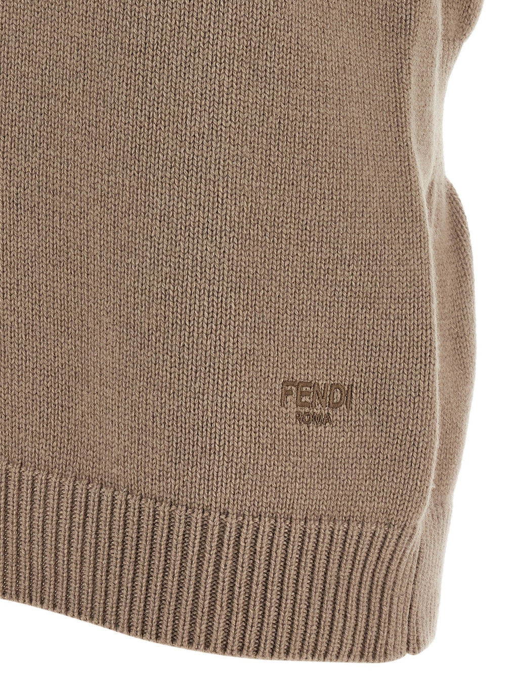 Fendi Beige Cashmere Sleeveless Jacket