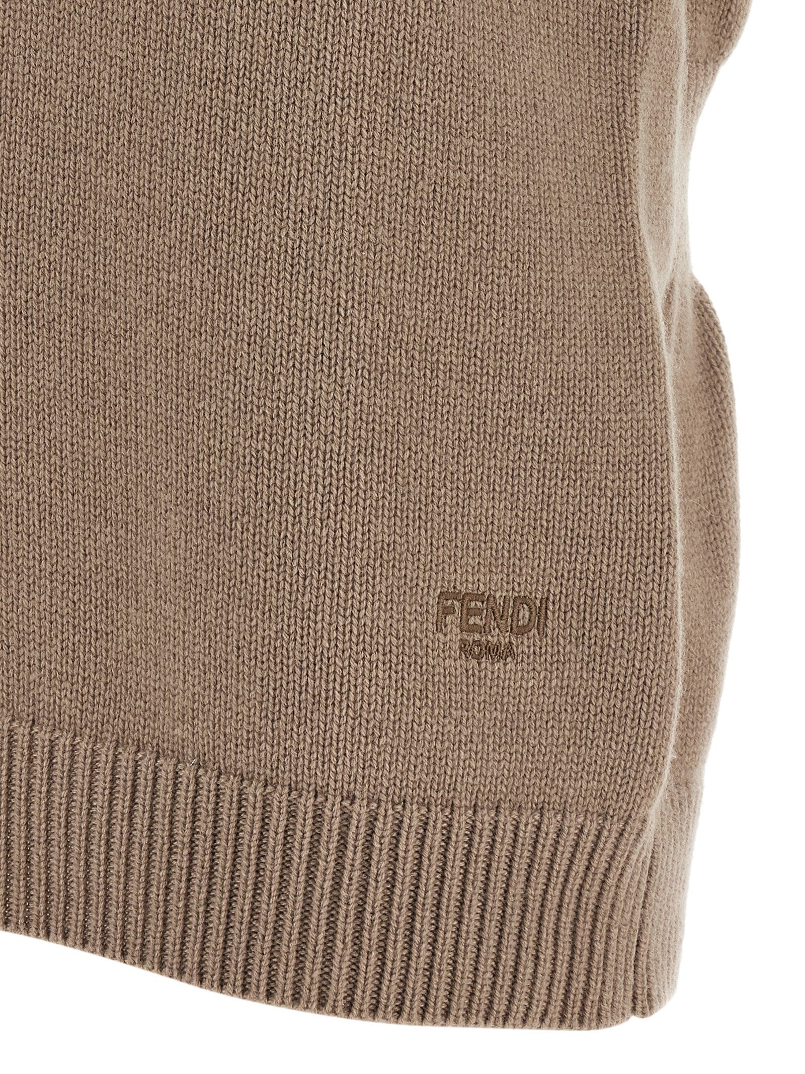 Fendi Beige Cashmere Sleeveless Jacket