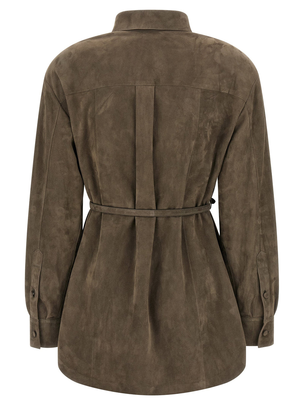 Fendi Gray Lamb Leather Blouse