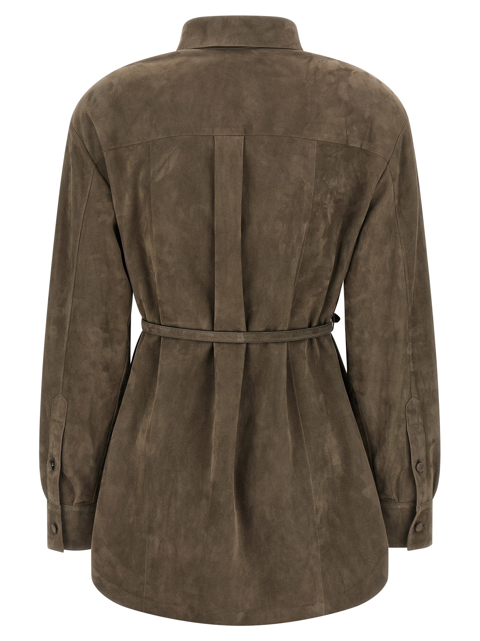 Fendi Gray Lamb Leather Blouse