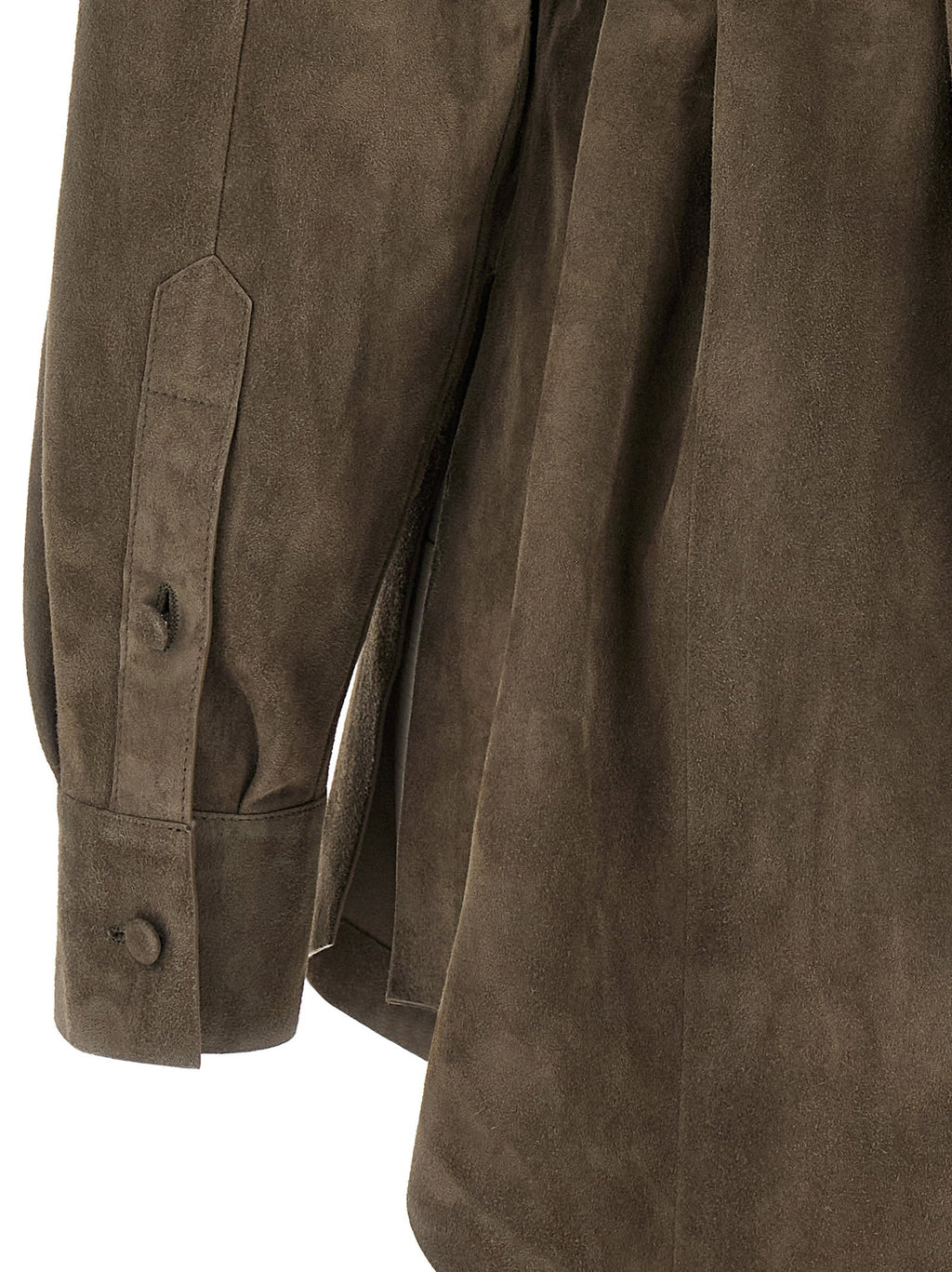 Fendi Gray Lamb Leather Blouse