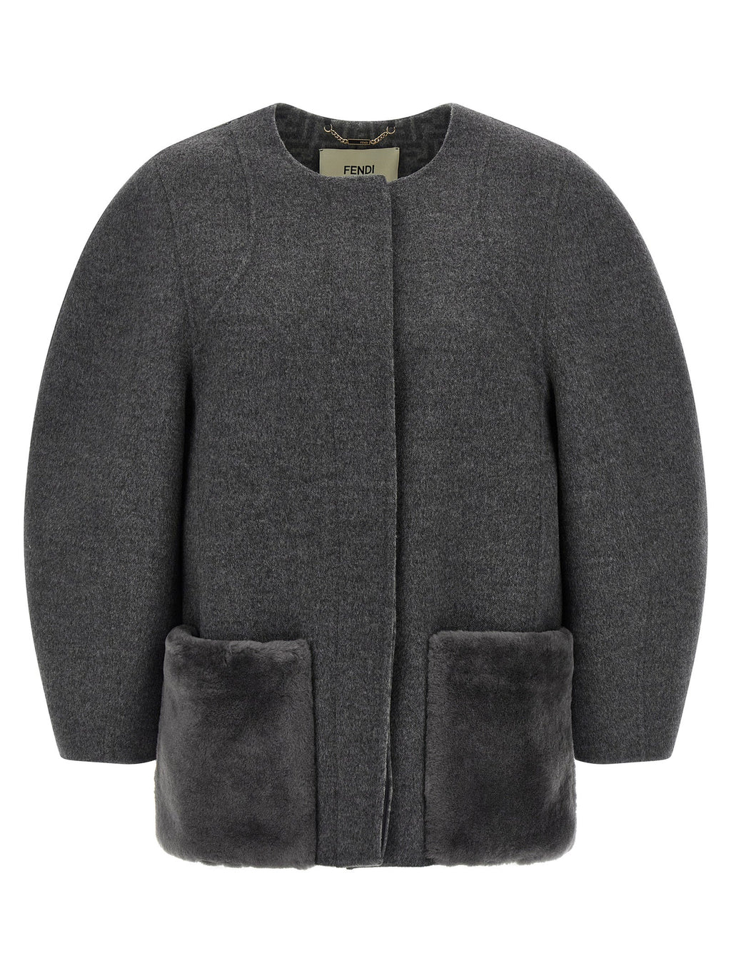 Fendi Gray Virgin Wool Coat