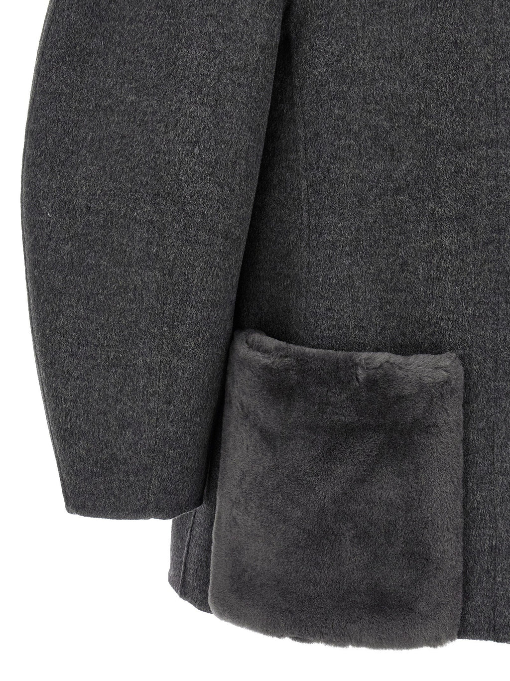 Fendi Gray Virgin Wool Coat
