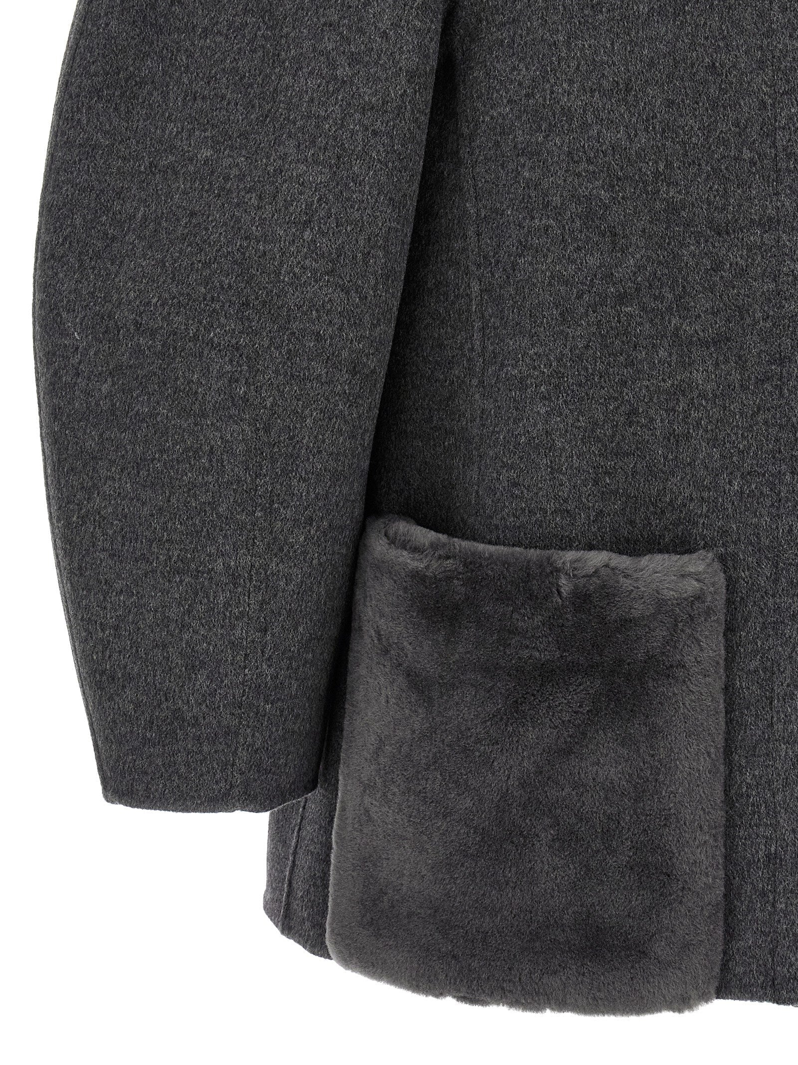 Fendi Gray Virgin Wool Coat