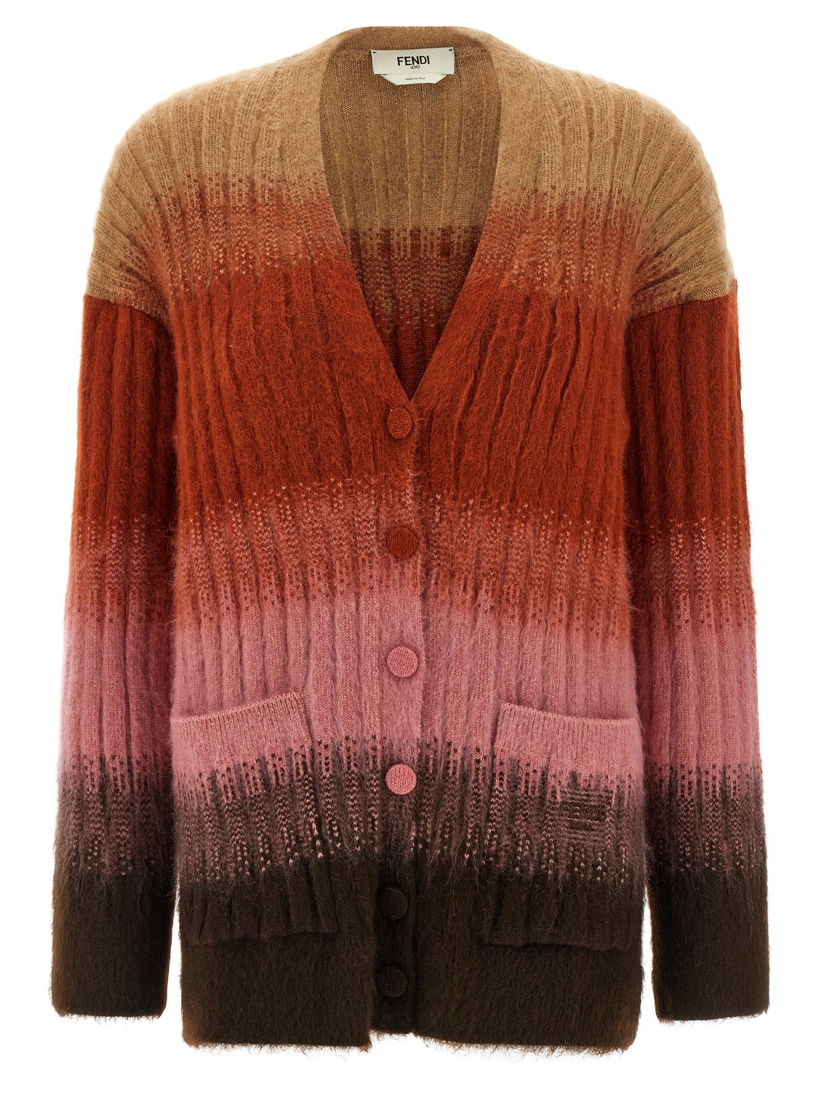 Fendi Multicolor Wool Cardigan