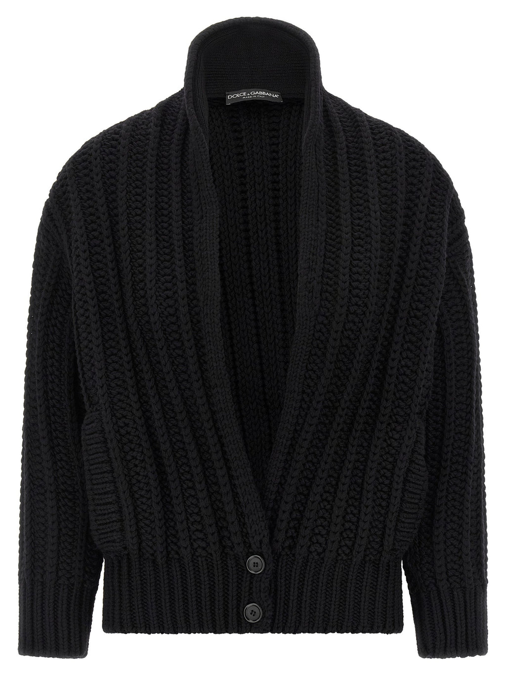 Dolce & Gabbana Black Virgin Wool Cardigan
