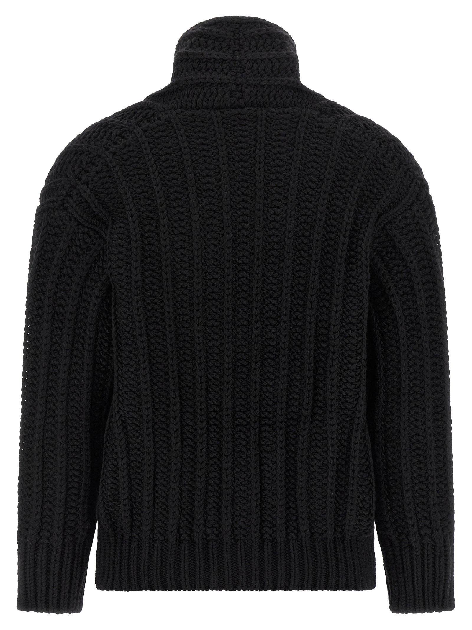 Dolce & Gabbana Black Virgin Wool Cardigan