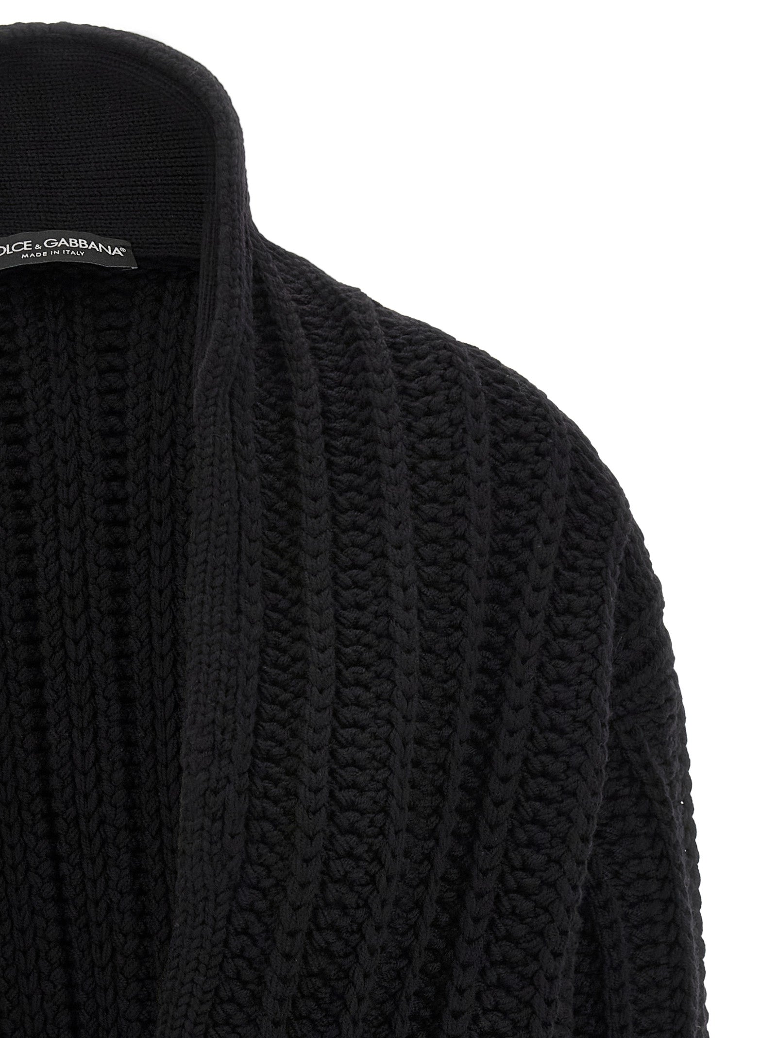 Dolce & Gabbana Black Virgin Wool Cardigan