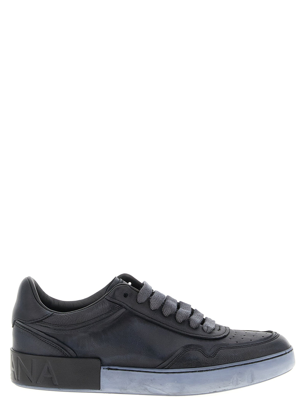 Dolce & Gabbana Black Lamb Leather Low Top Sneakers