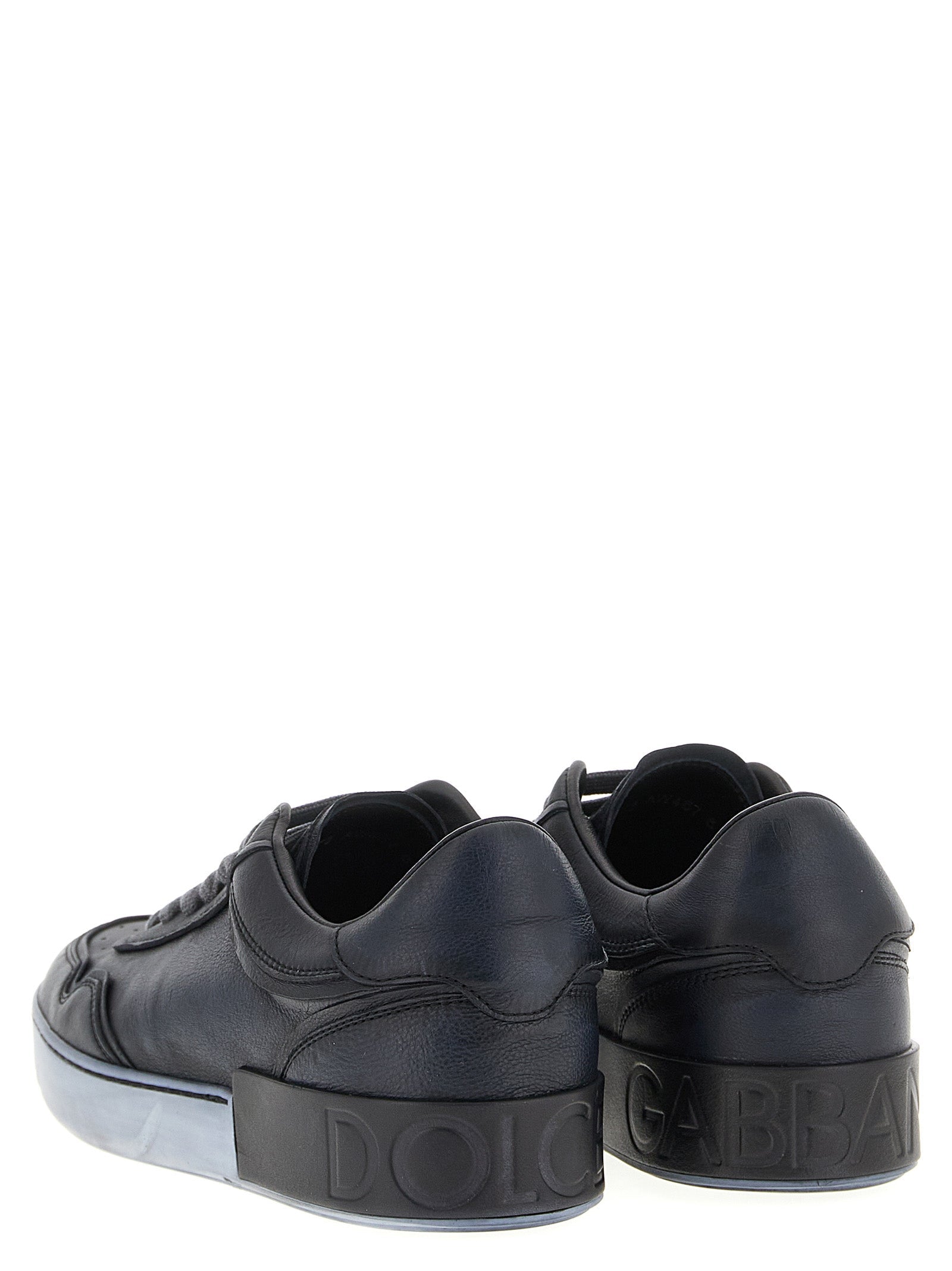 Dolce & Gabbana Black Lamb Leather Low Top Sneakers
