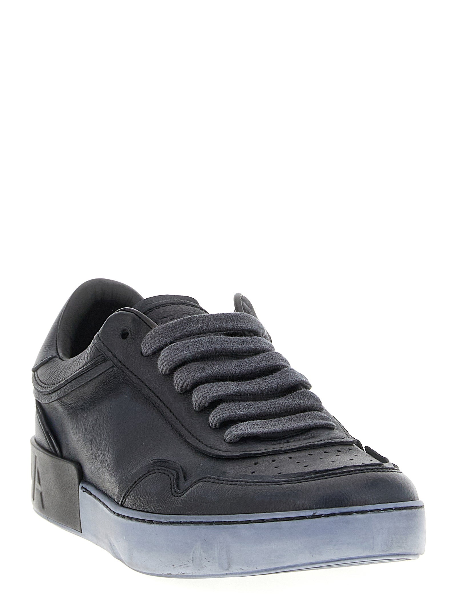 Dolce & Gabbana Black Lamb Leather Low Top Sneakers