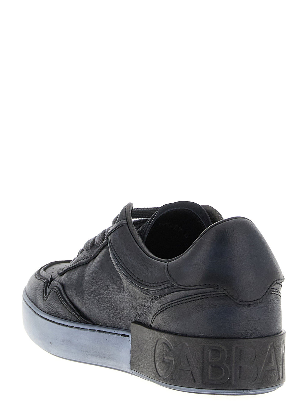 Dolce & Gabbana Black Lamb Leather Low Top Sneakers