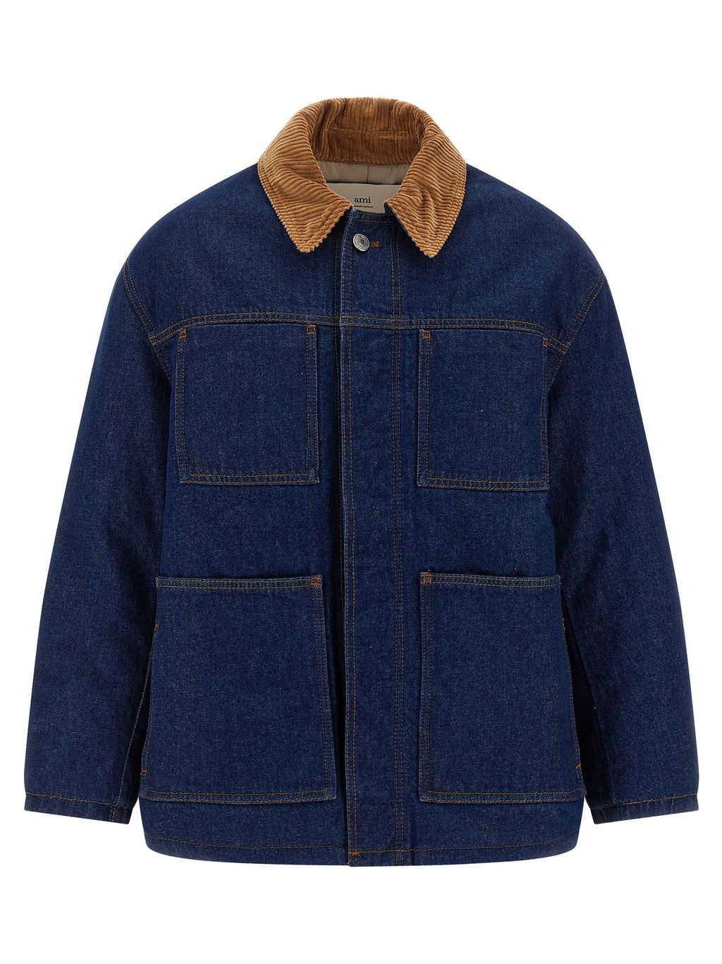 Ami Paris Blue Cotton Denim Jacket