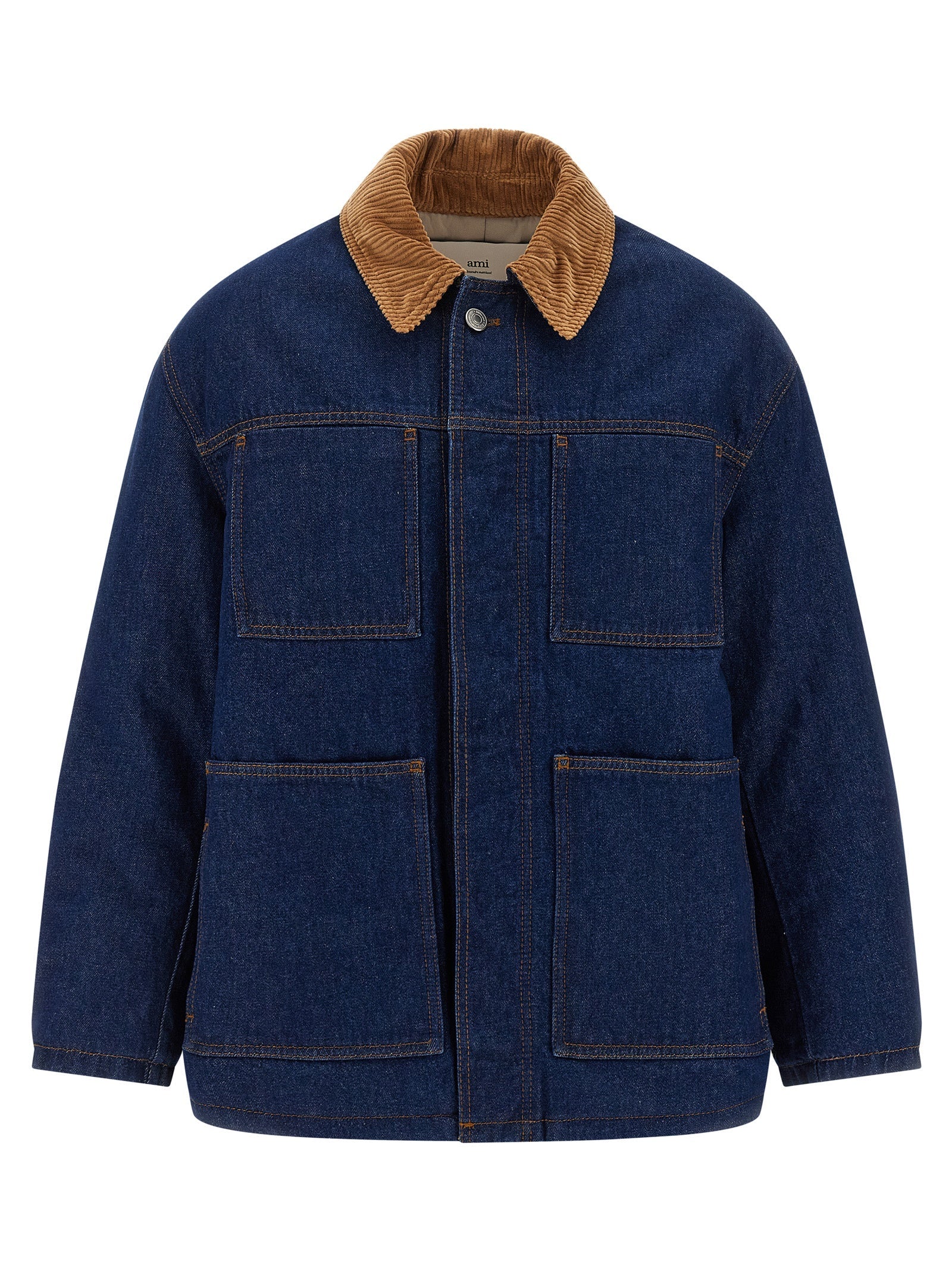 Ami Paris Blue Cotton Denim Jacket