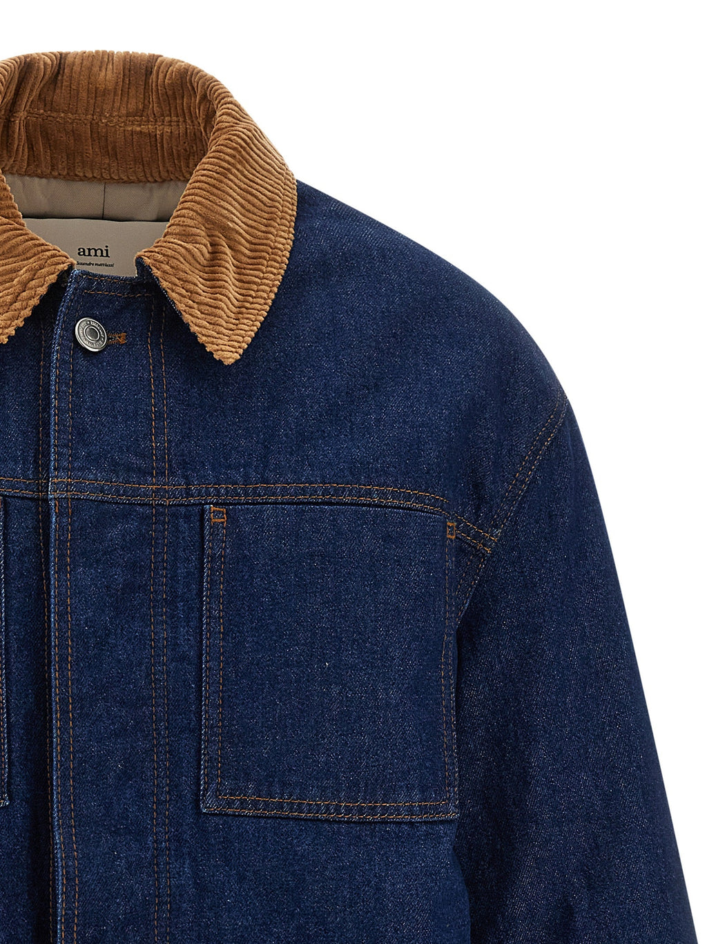 Ami Paris Blue Cotton Denim Jacket