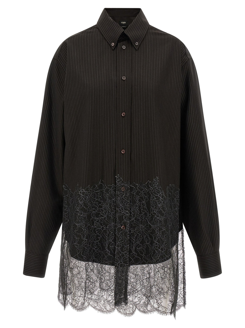 Fendi Brown Virgin Wool Blouse