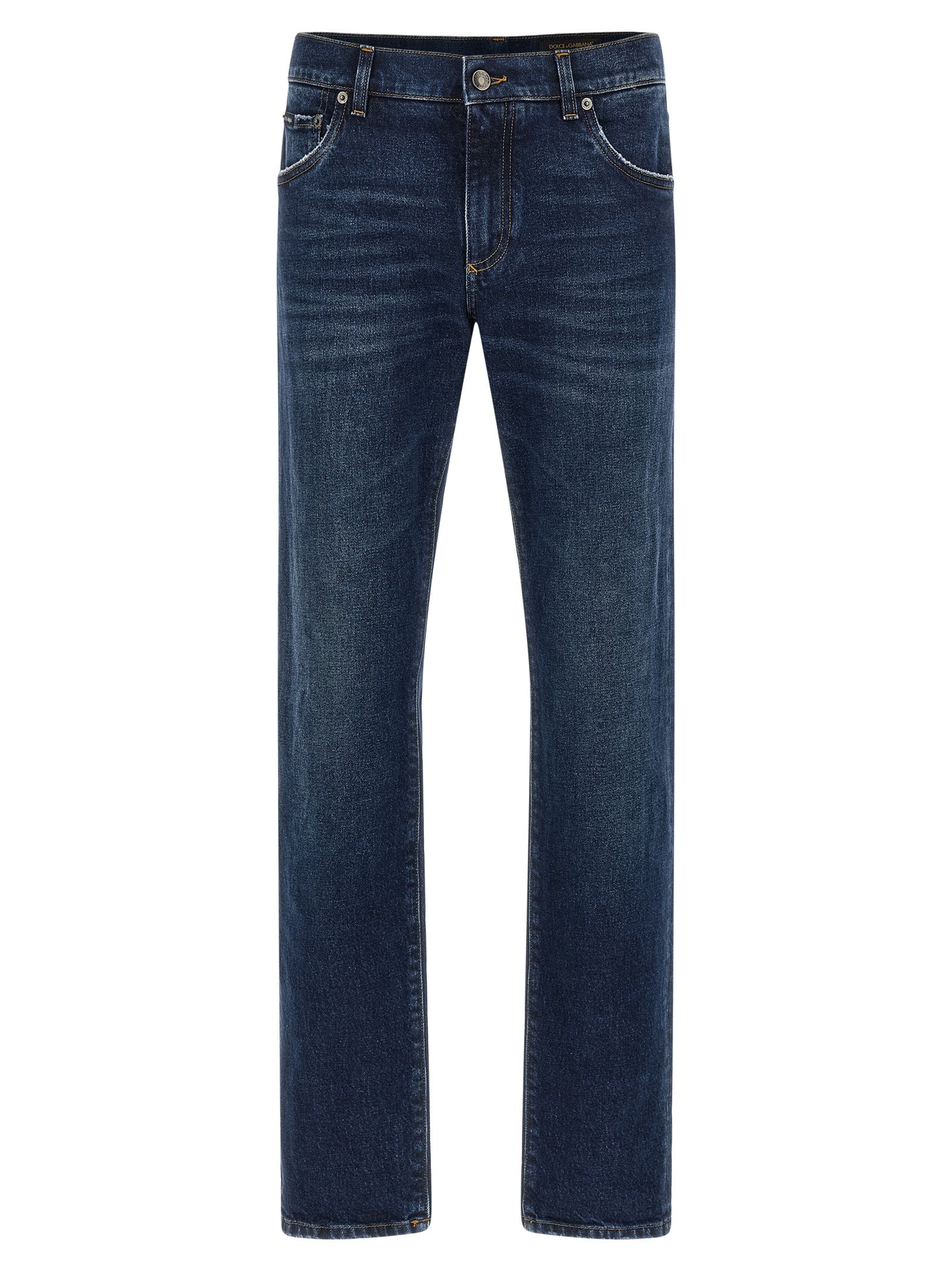 Dolce & Gabbana Blue Cotton Straight-Leg Jeans