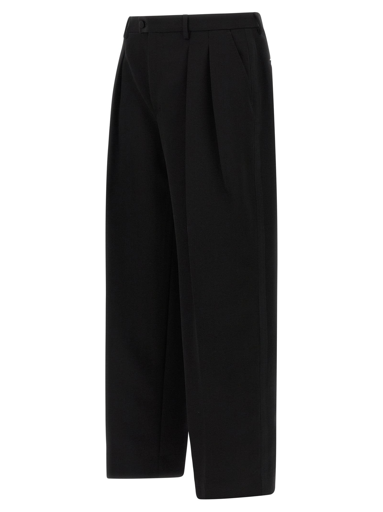 Dolce & Gabbana Black Virgin Wool Dress Pants