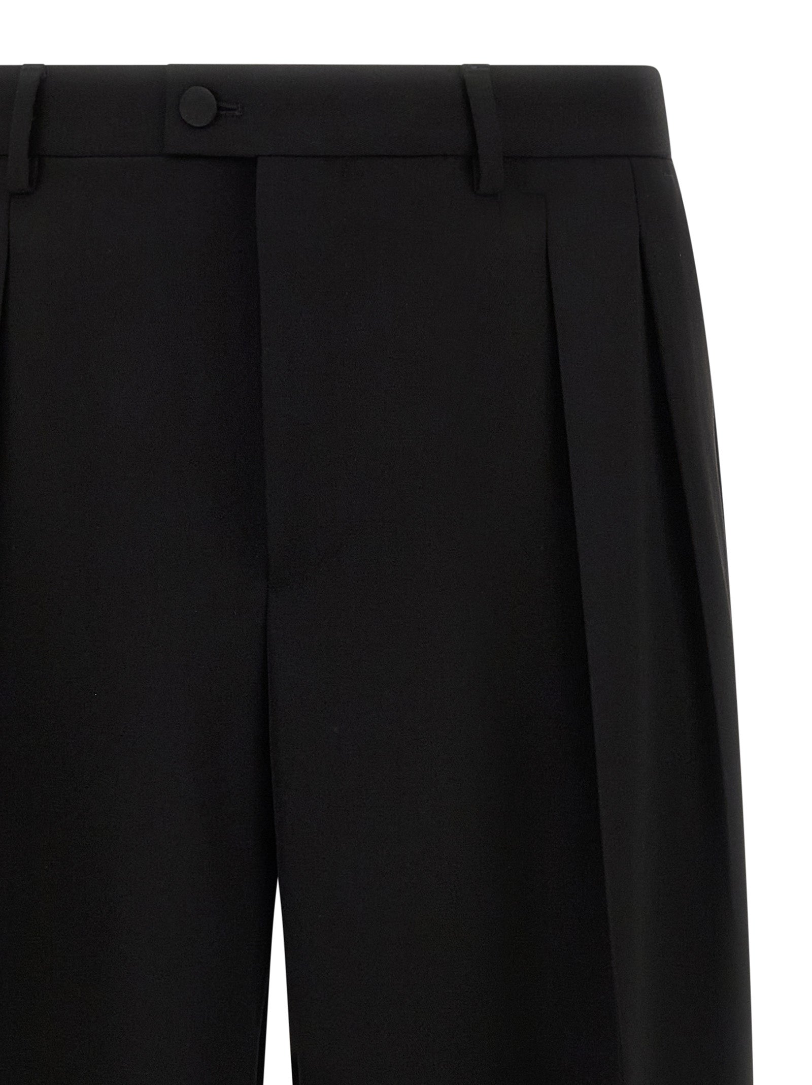Dolce & Gabbana Black Virgin Wool Dress Pants