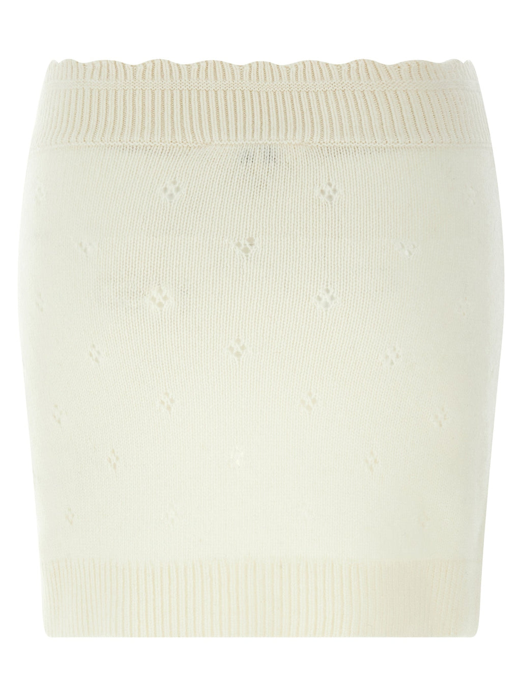 Chloé White Wool Long Skirt