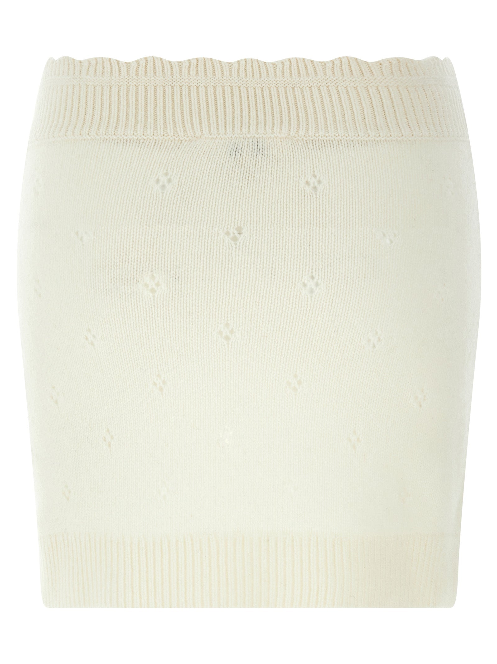 Chloé White Wool Long Skirt