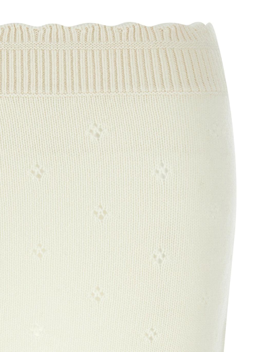 Chloé White Wool Long Skirt