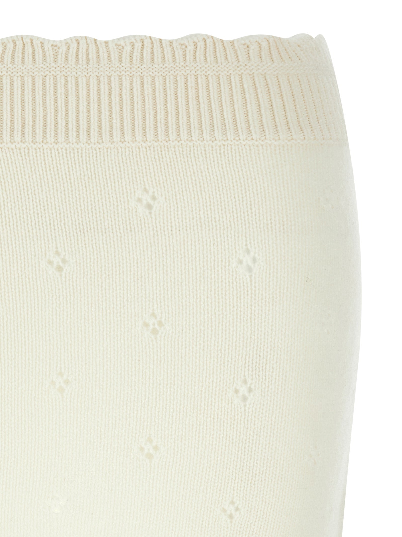 Chloé White Wool Long Skirt