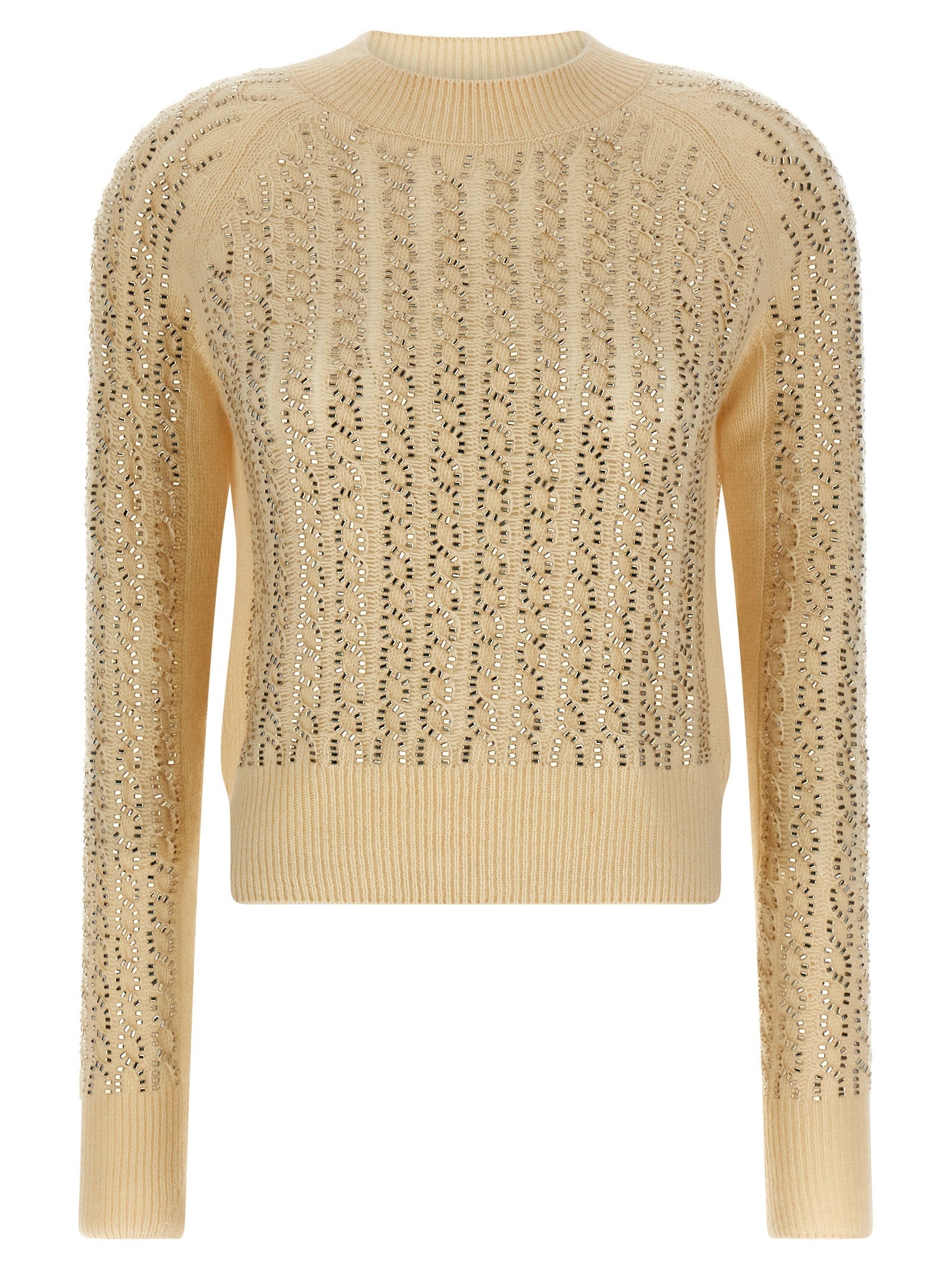 Ermanno Scervino Beige Virgin Wool Cardigan