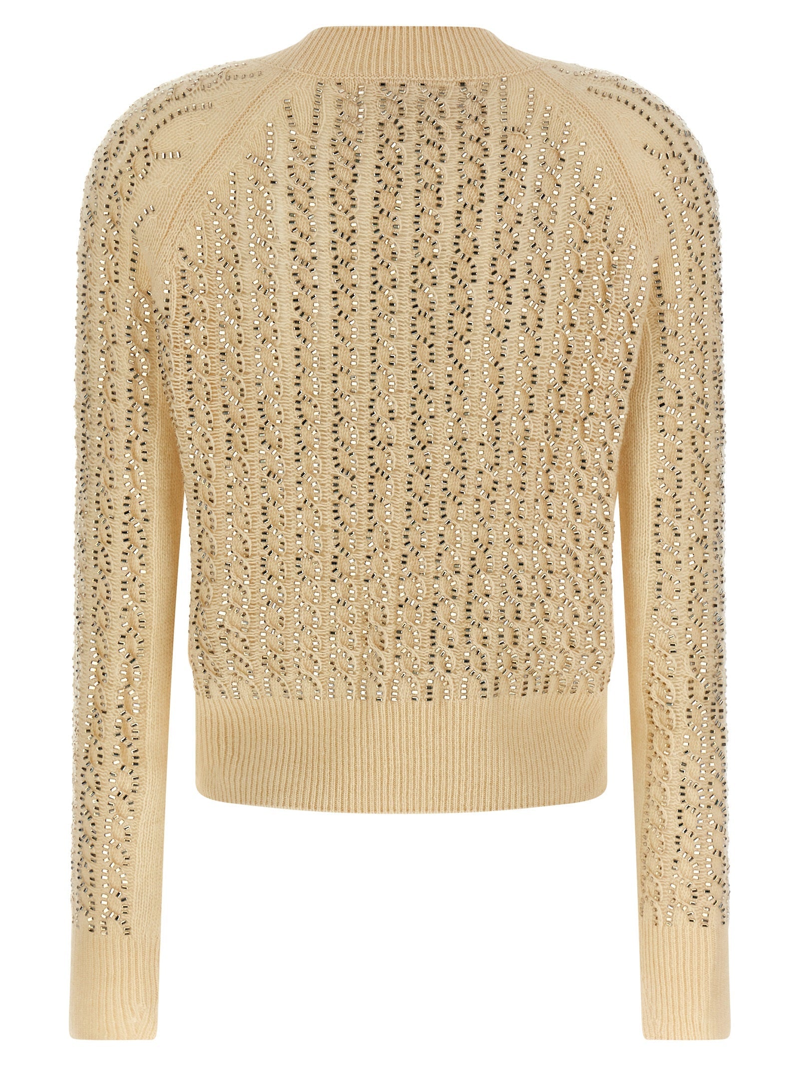 Ermanno Scervino Beige Virgin Wool Cardigan