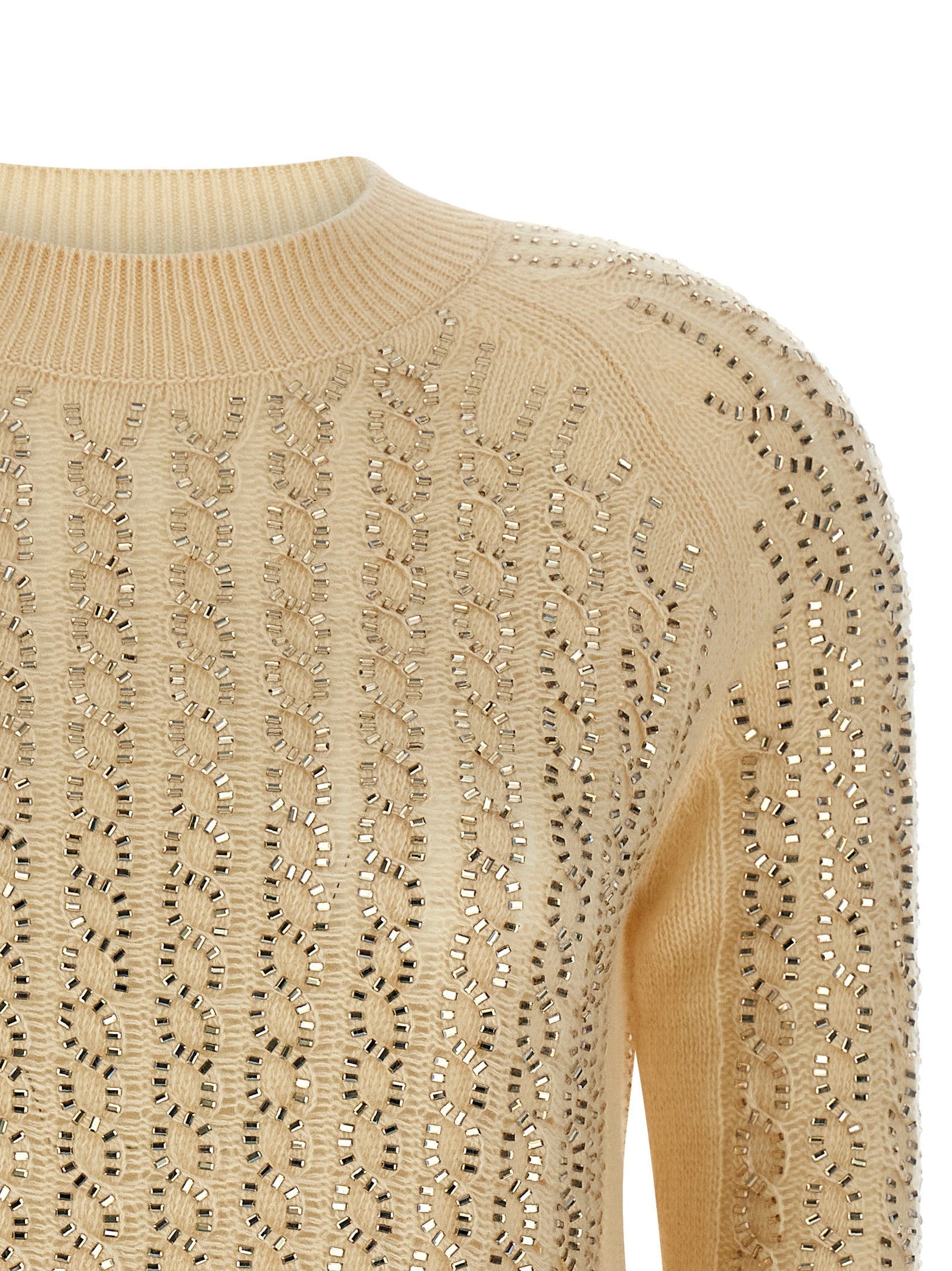 Ermanno Scervino Beige Virgin Wool Cardigan