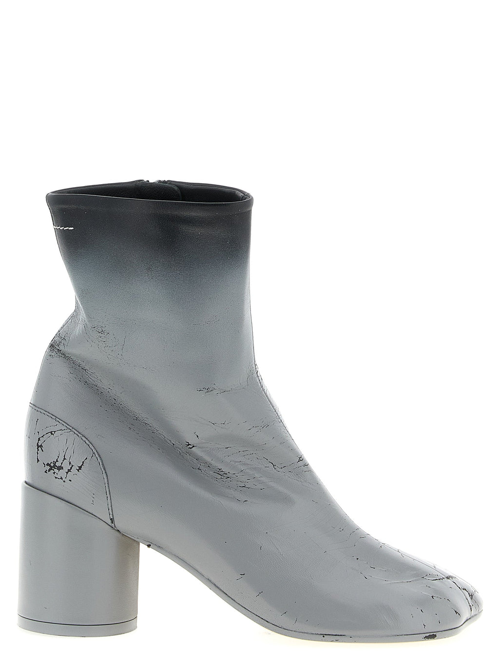 MM6 Maison Margiela Gray Lambskin Ankle Boots