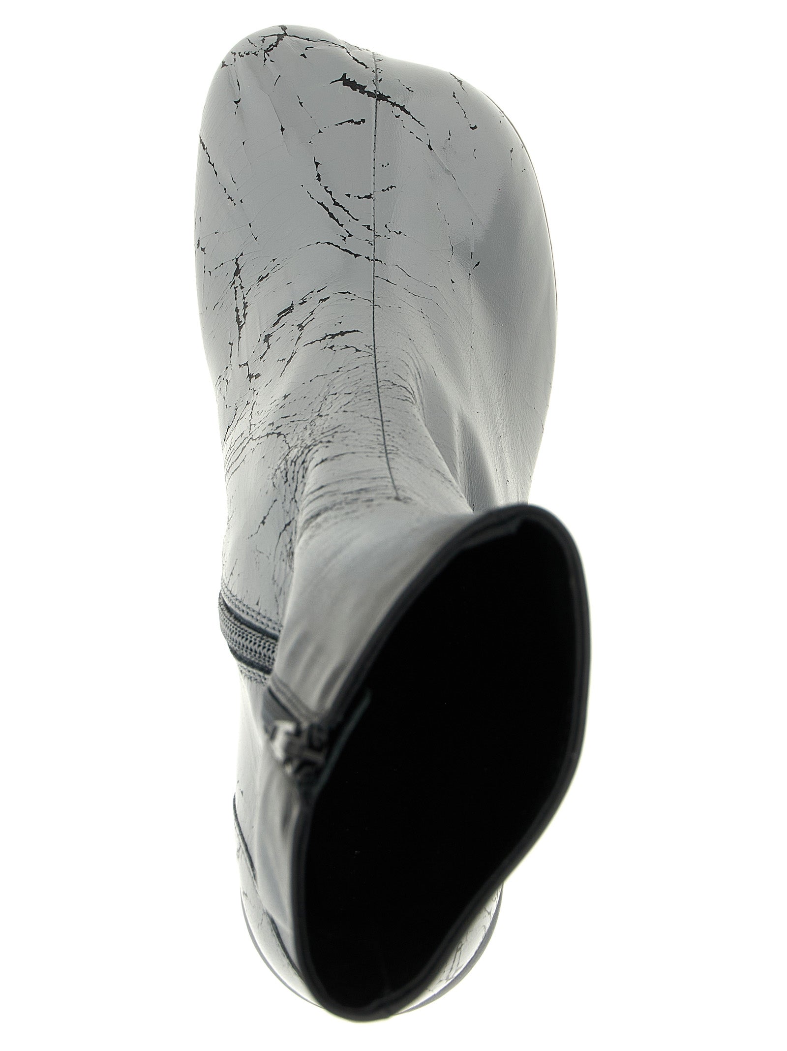 MM6 Maison Margiela Gray Lambskin Ankle Boots