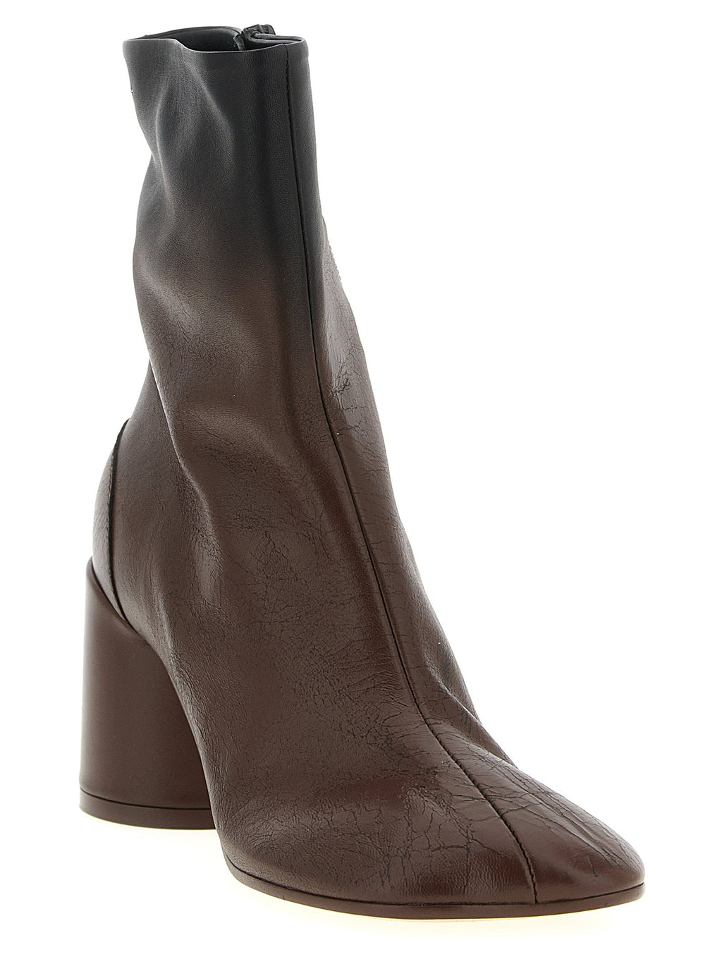 MM6 Maison Margiela Brown Lambskin Ankle Boots