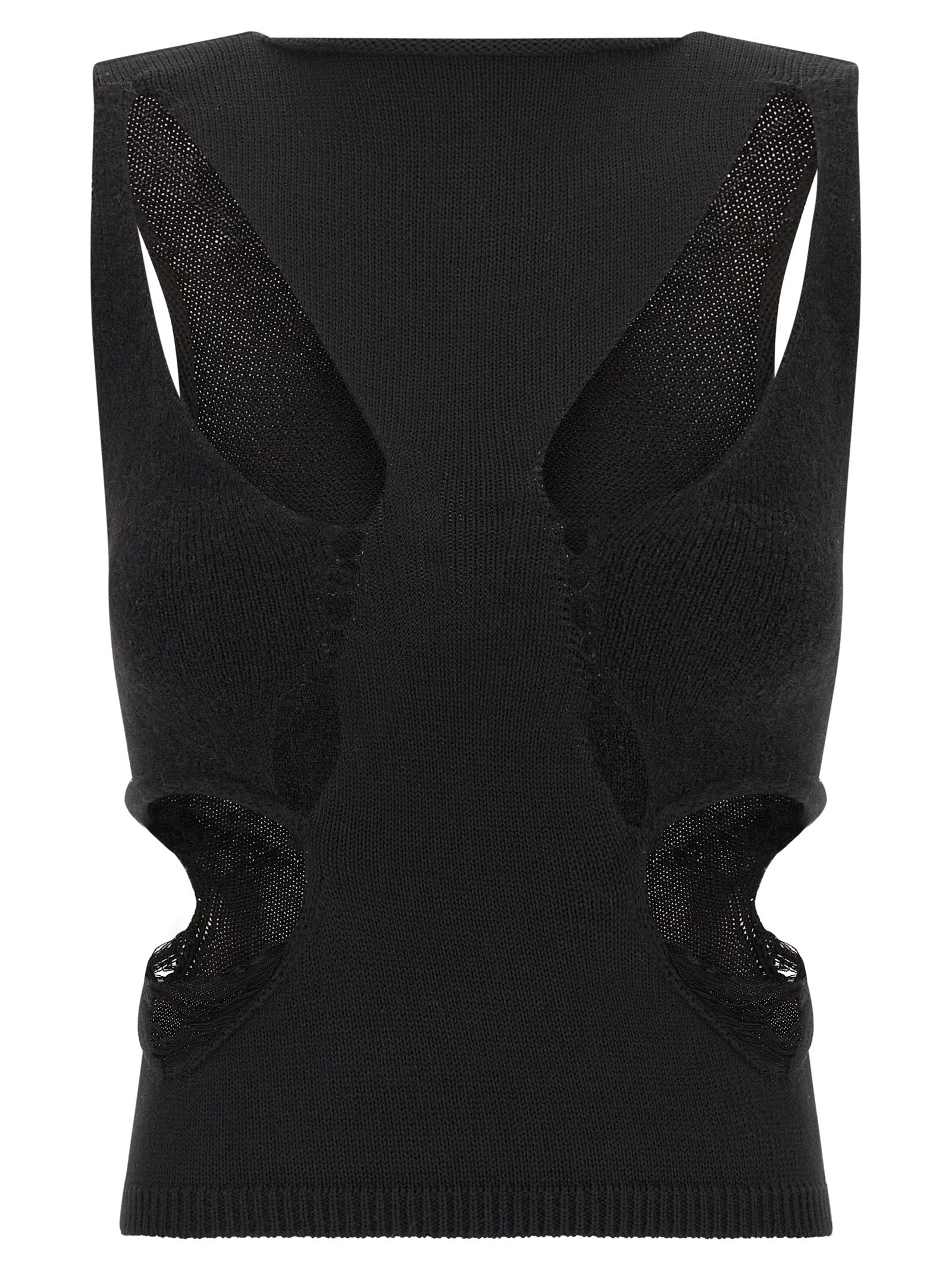 Rick Owens Black Wool Tank Tops
