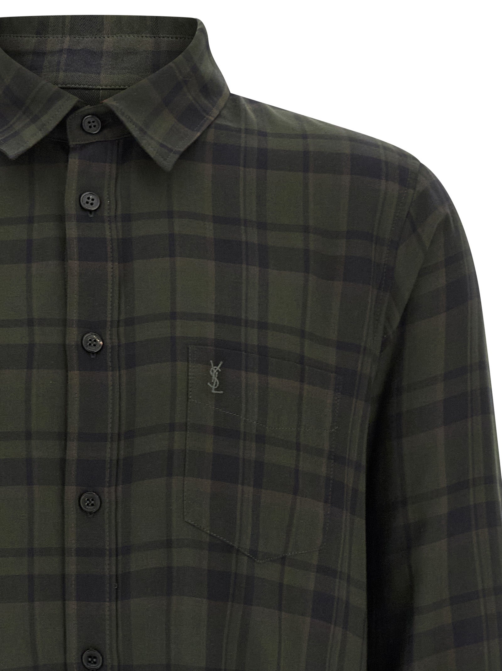 Saint Laurent Bicolor Cotton Blouse