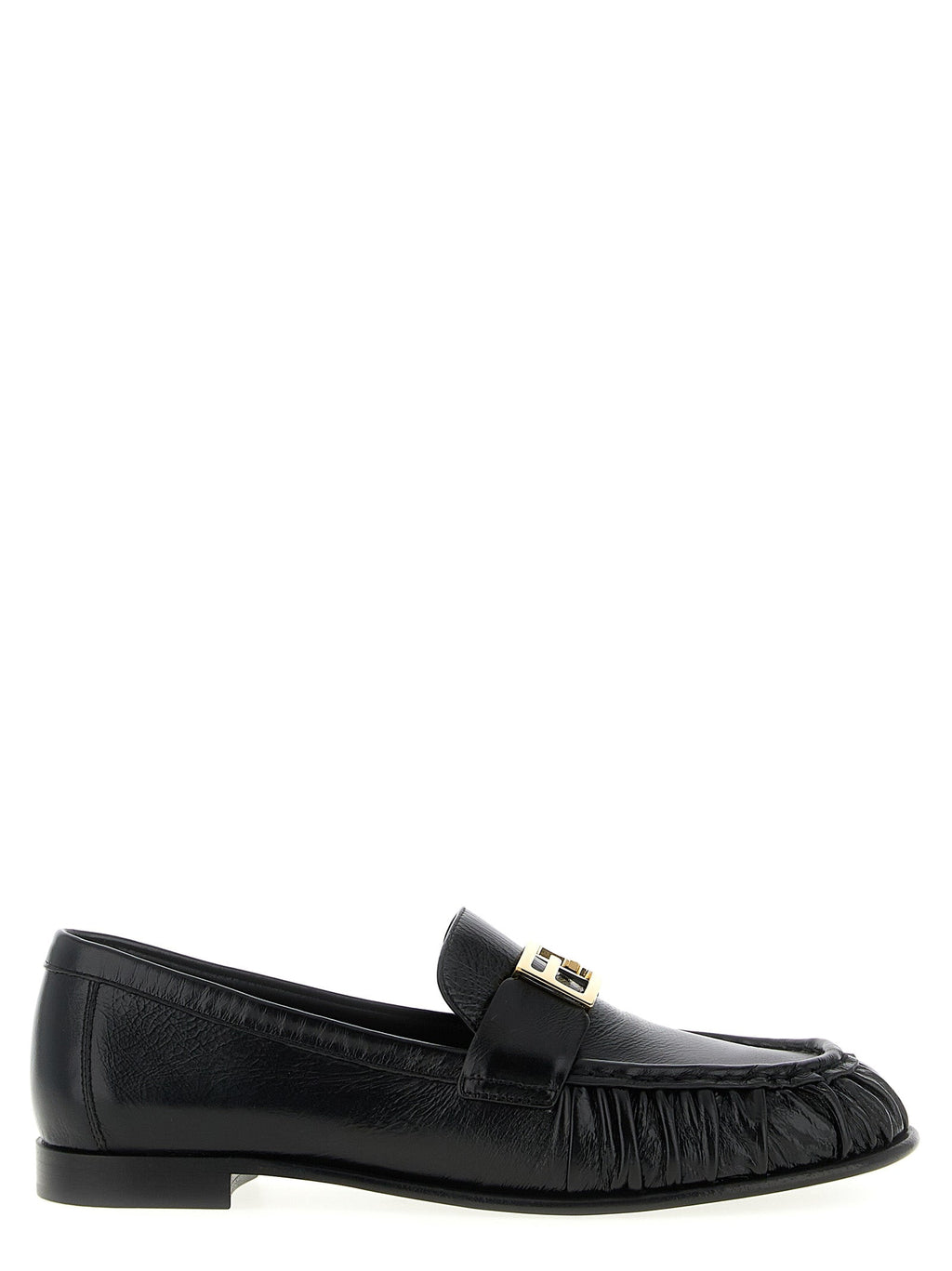 Fendi Black Lamb Leather Slip-On Loafers