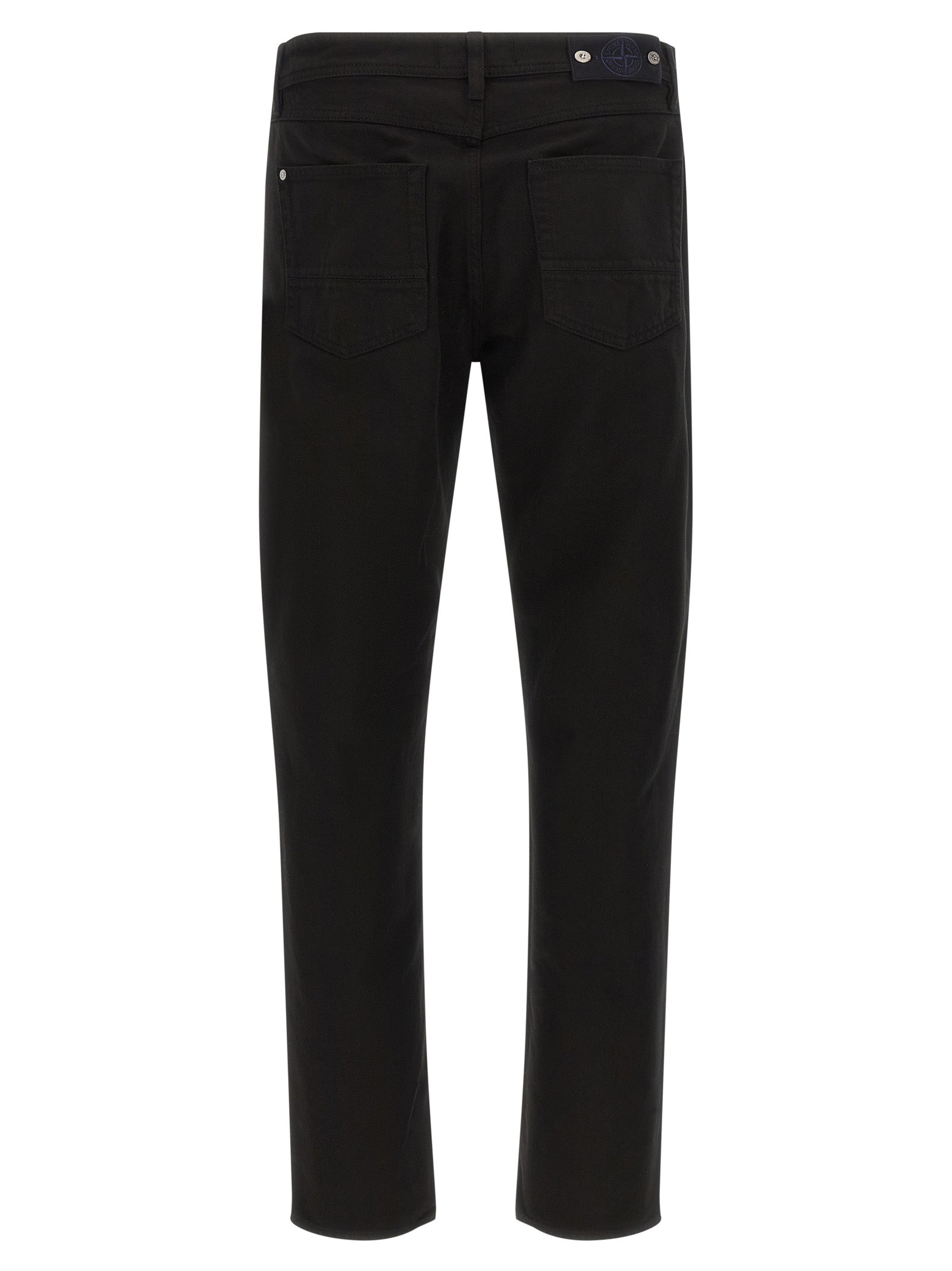 Stone Island Black Cotton Straight-Leg Jeans