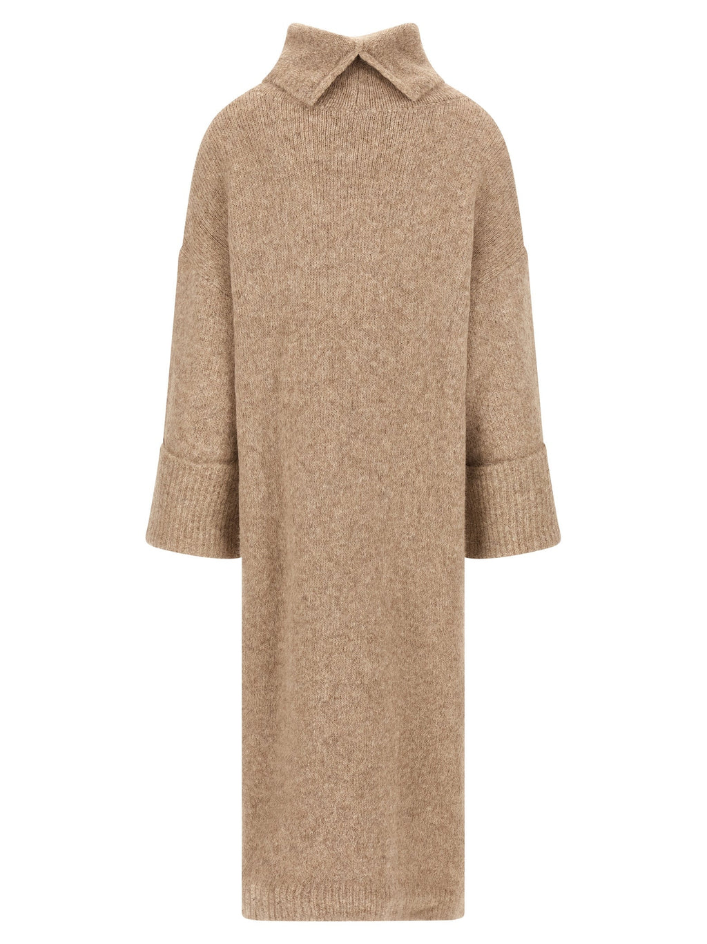 Entire Studios Beige Alpaca Leather Midi Dress