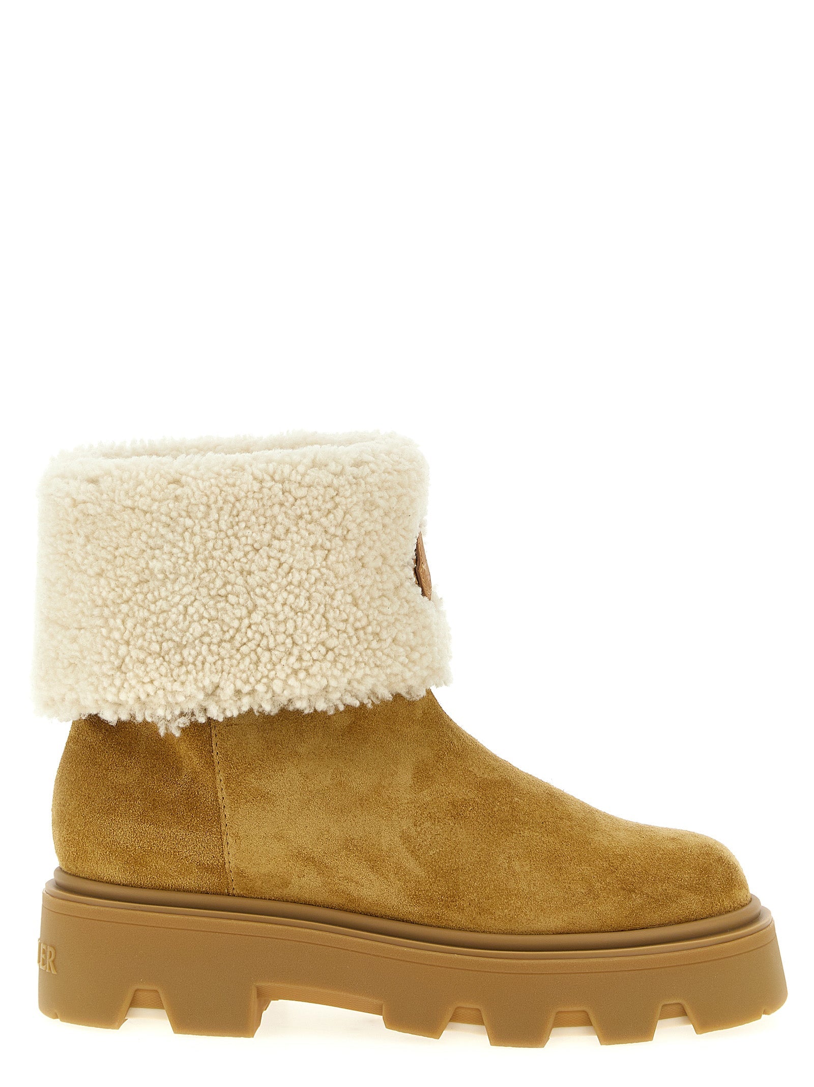 Moncler Beige Calfskin Ankle Boots