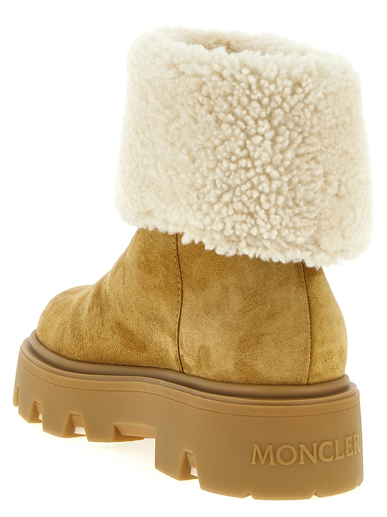 Moncler Beige Calfskin Ankle Boots