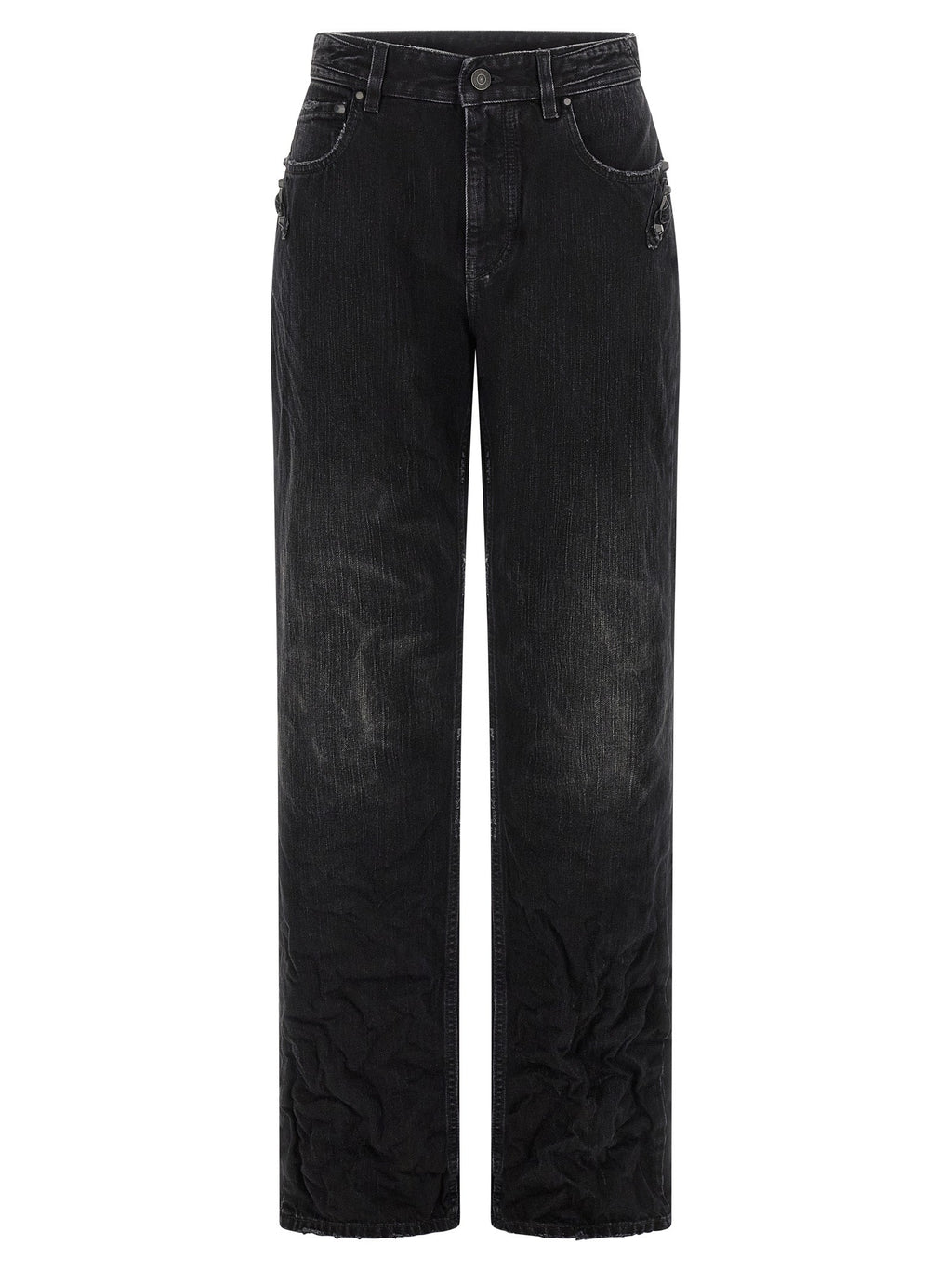 Balenciaga Black Cotton Straight-Leg Jeans