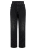 Balenciaga Black Cotton Straight-Leg Jeans