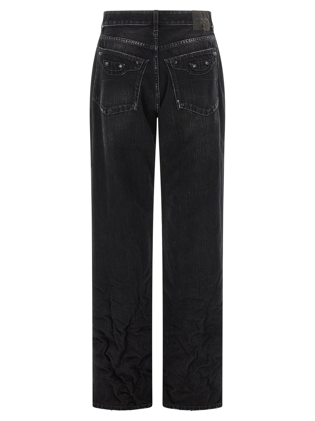 Balenciaga Black Cotton Straight-Leg Jeans
