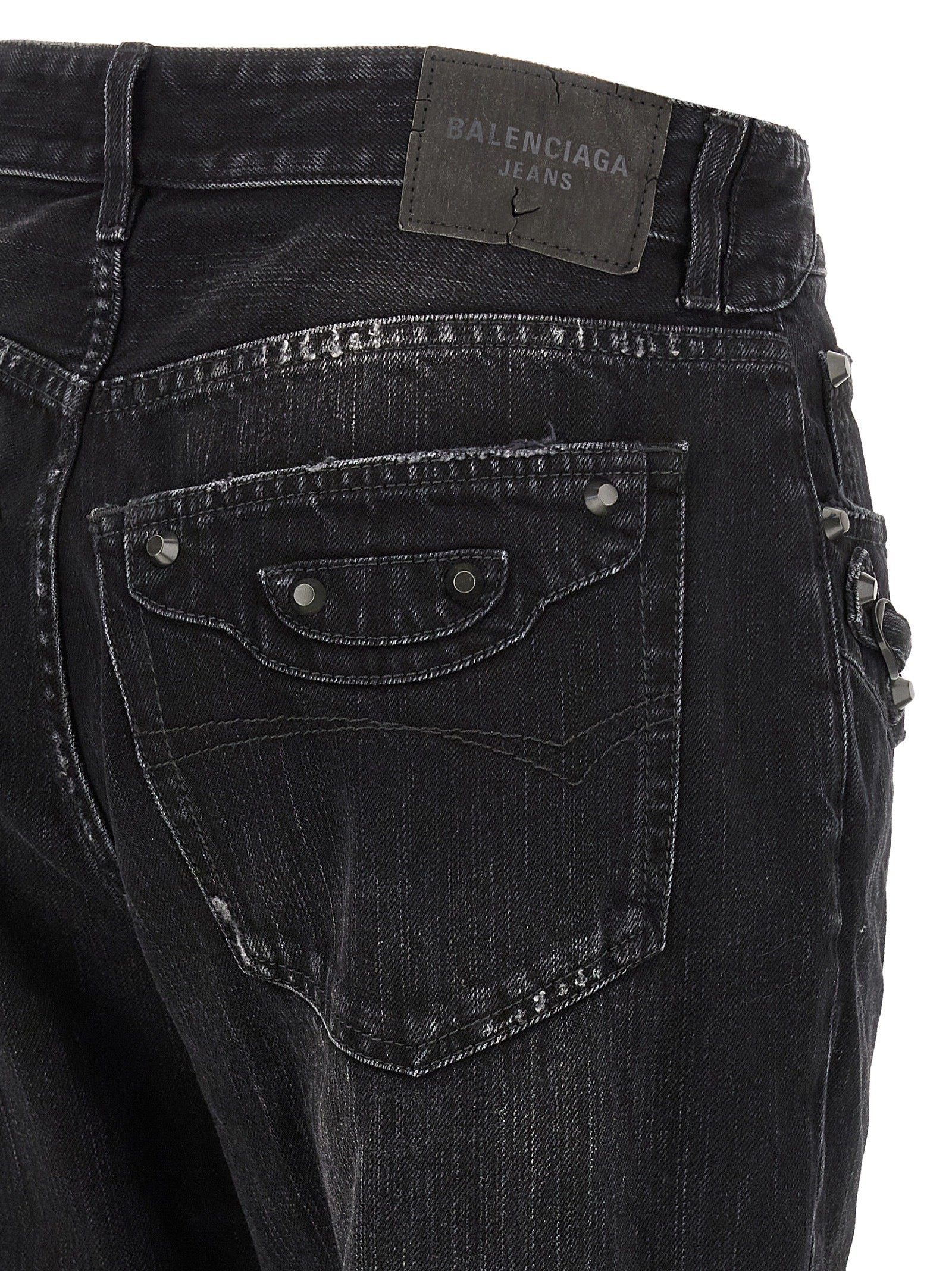 Balenciaga Black Cotton Straight-Leg Jeans