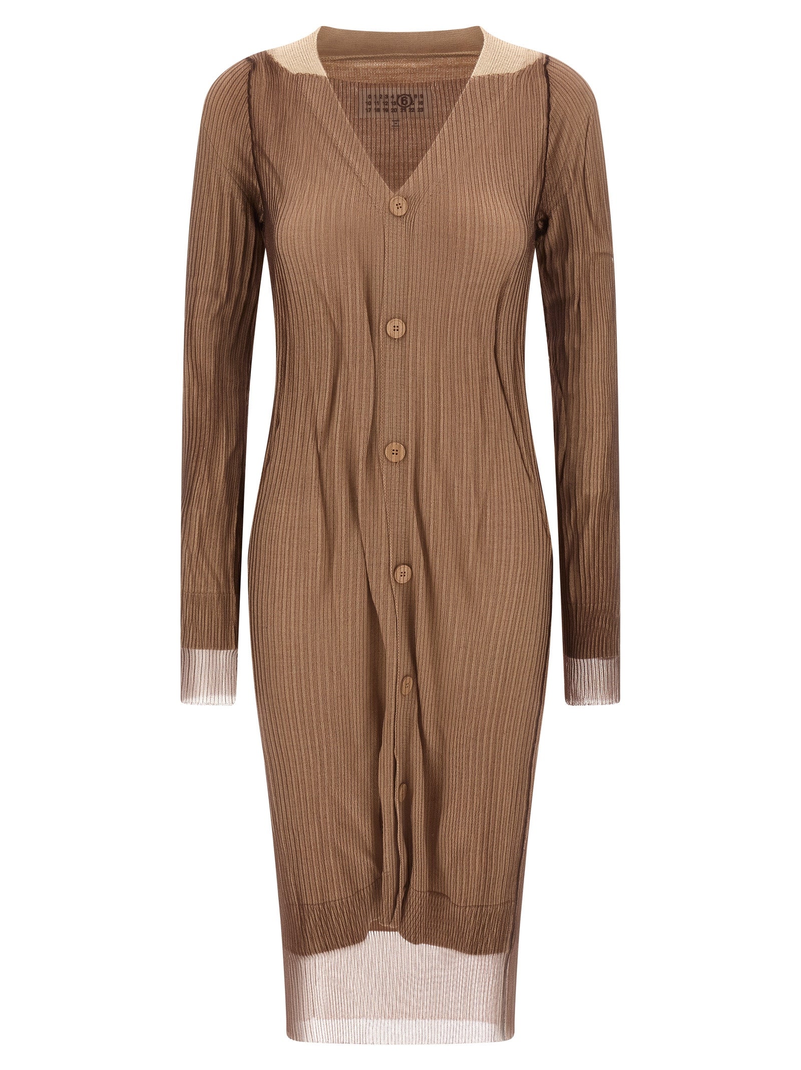 MM6 Maison Margiela Beige Polyamide Midi Dress
