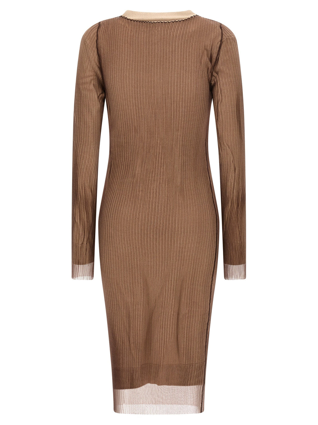MM6 Maison Margiela Beige Polyamide Midi Dress