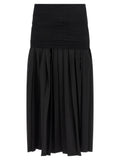 MM6 Maison Margiela Black Polyester Midi Skirt