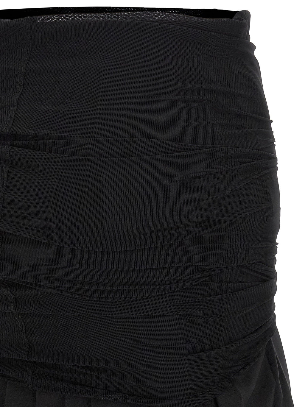 MM6 Maison Margiela Black Polyester Midi Skirt