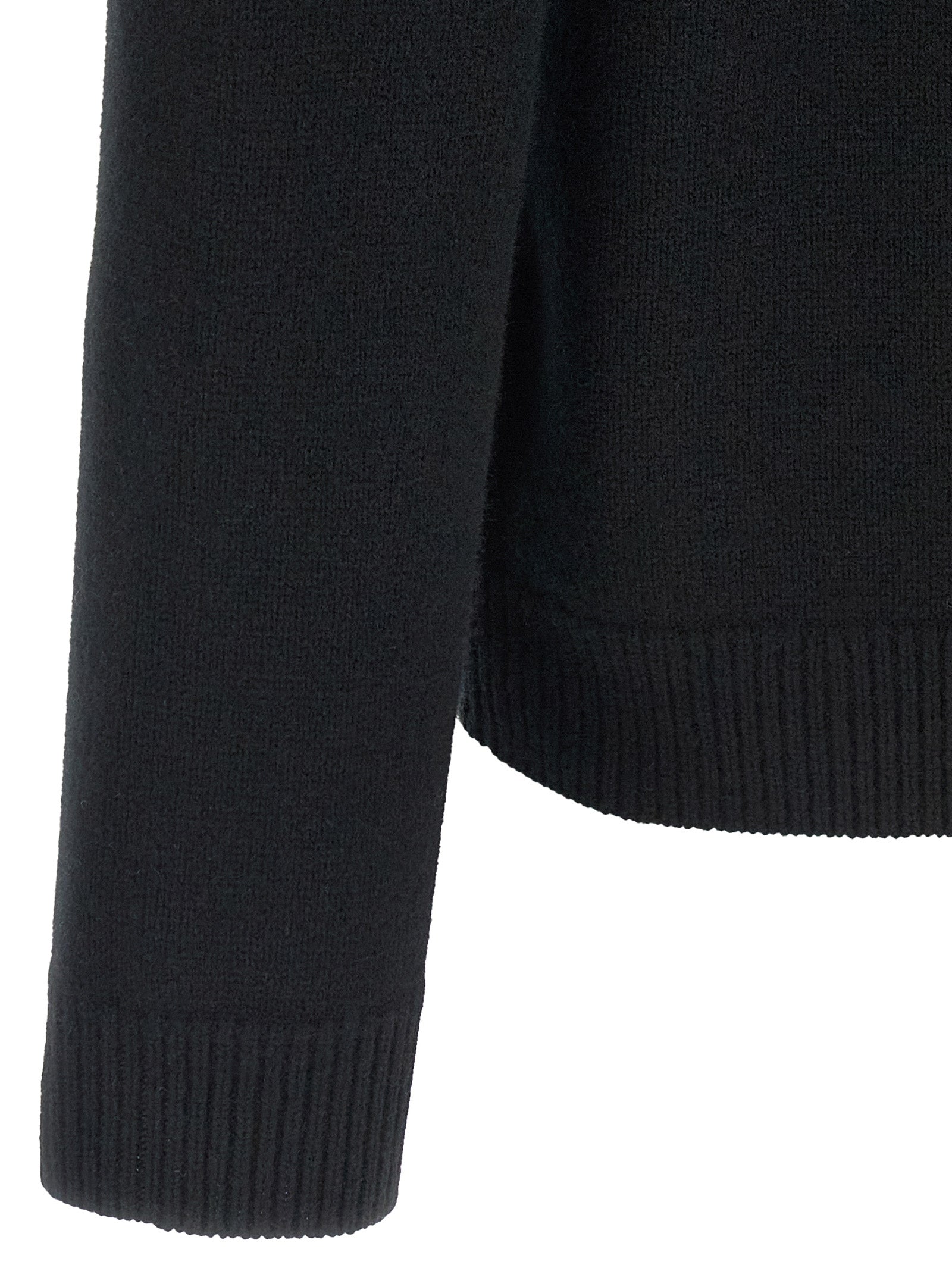 Maison Kitsuné Black Merino Wool Cardigan