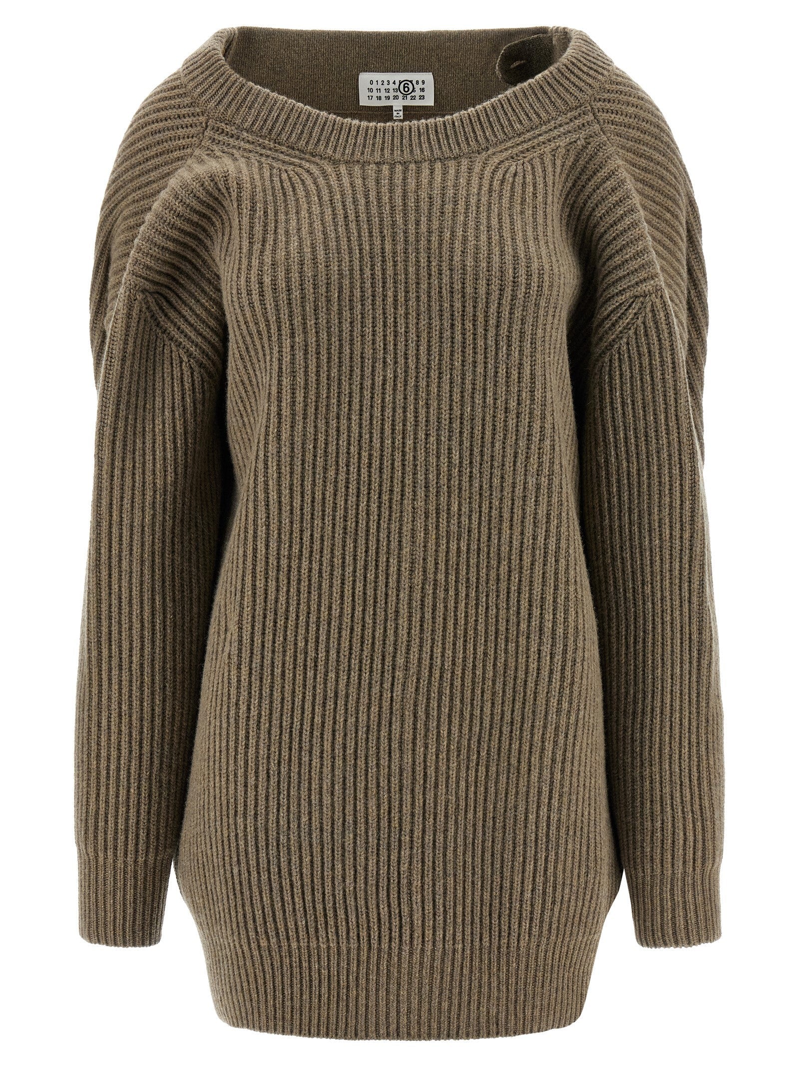 MM6 Maison Margiela Beige Virgin Wool Short Dress